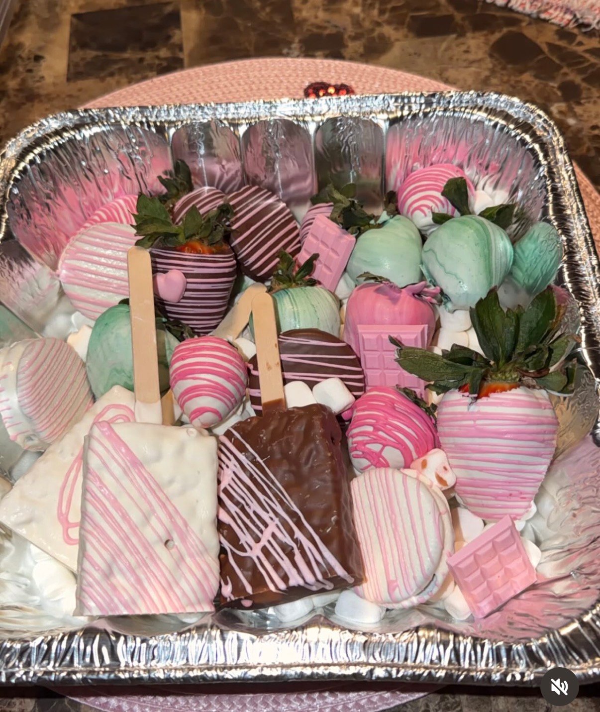 Chocolate-covered strawberry and treat tray